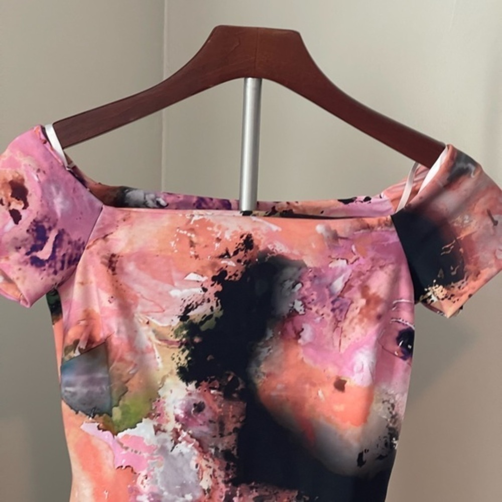 Chiara Boni La Petite Robe Size 2 Watercolor Abstract Sleeveless Dress 38 EUC - Picture 6 of 14